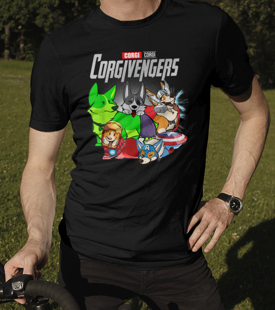 Corgivengers Corgi Avengers Funny Dog Parody Hero Team T-Shirt