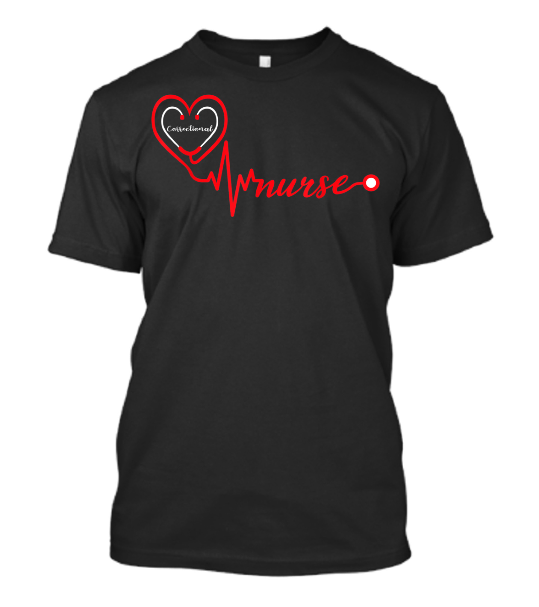 Correctional Nurse Heartbeat Valentine T-Shirt