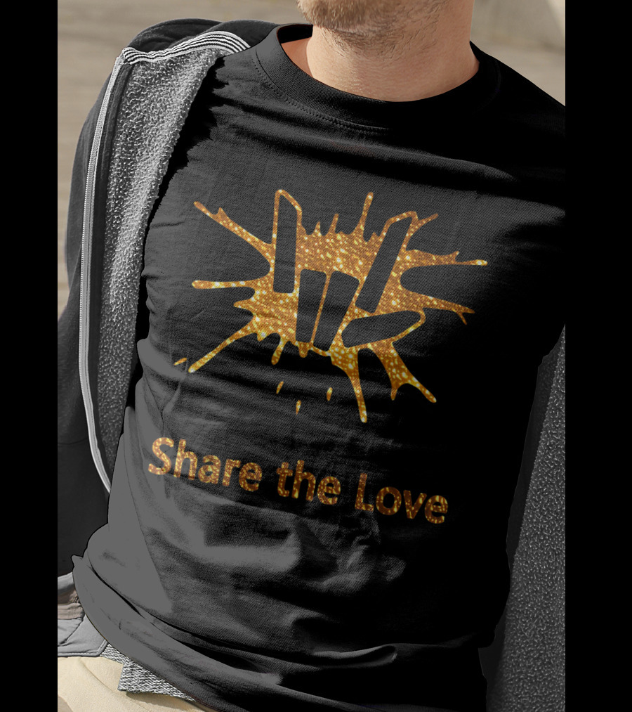 Share The Love Cute Fingers Golden Gesture T-Shirt