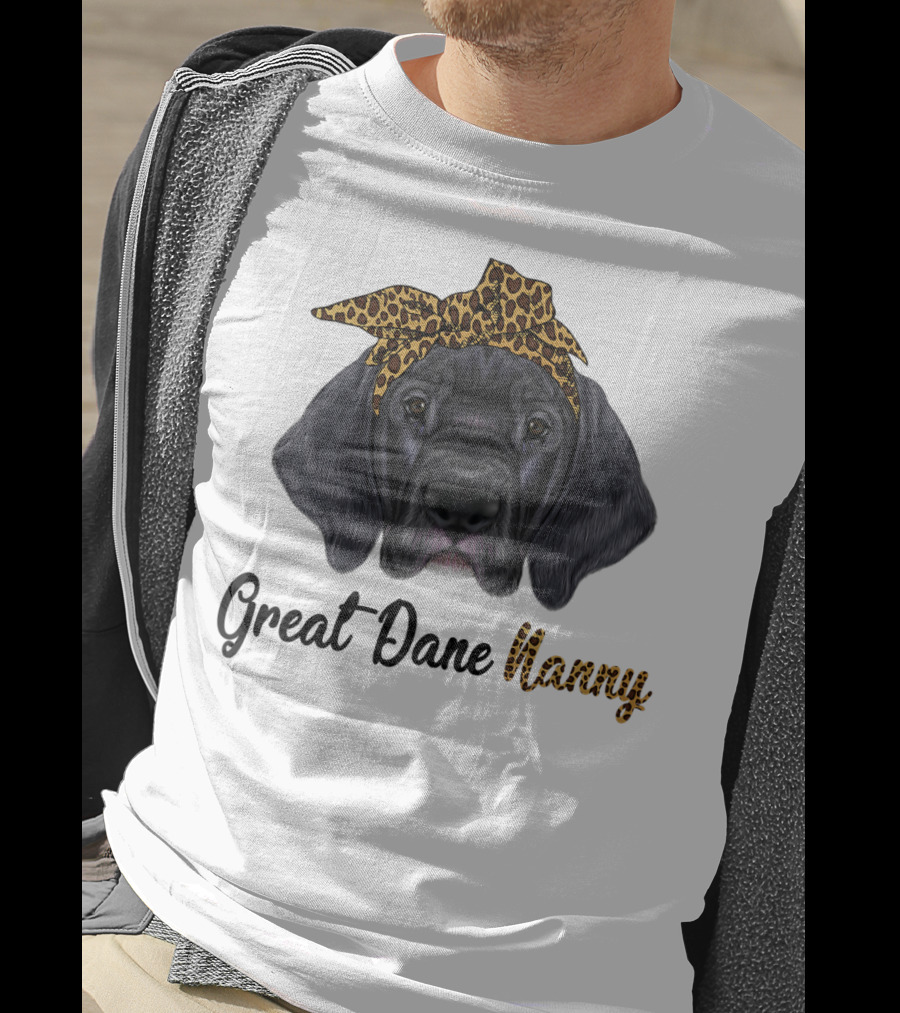 Great Dane Nanny Leopard Headband T-Shirt