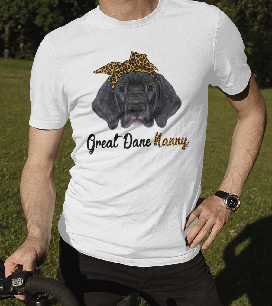Great Dane Nanny Leopard Headband T-Shirt
