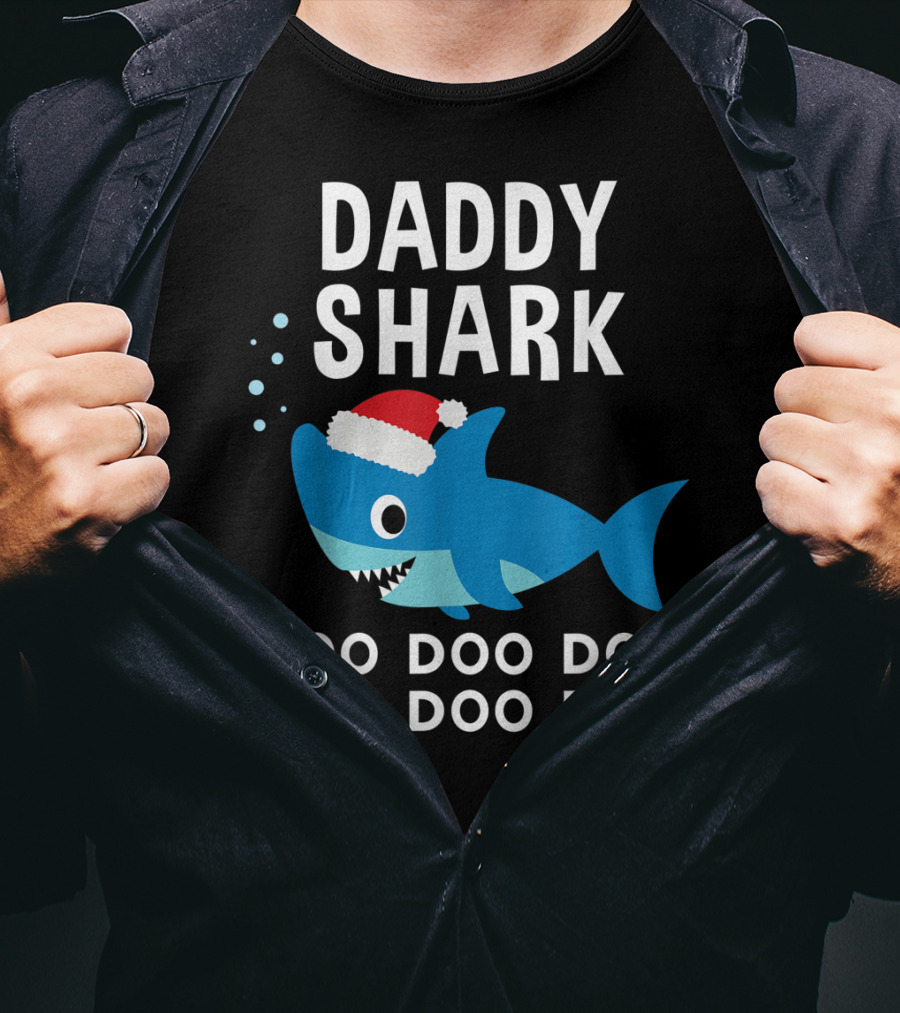 Daddy Shark Doo Doo Doo Doo Christmas T-Shirt