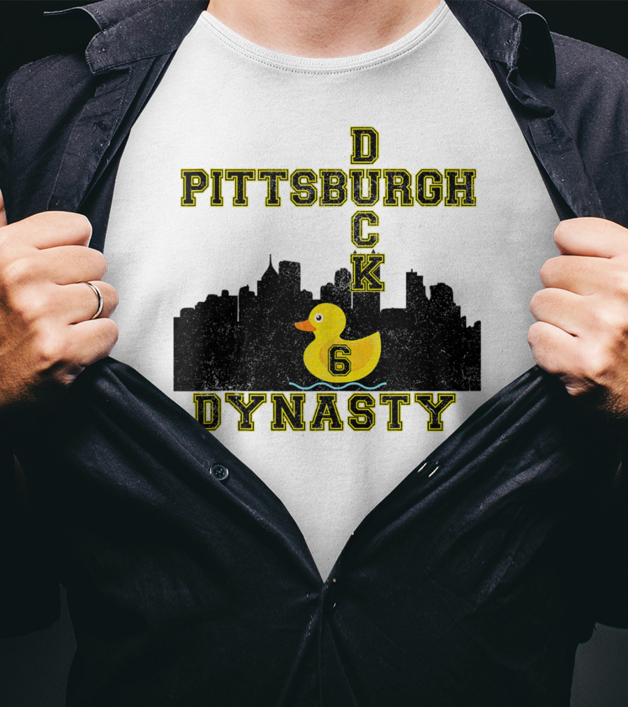 Pittsburgh Duck 6 Dynasty Football Skyline T-Shirt