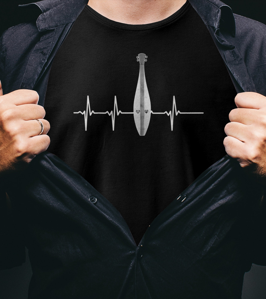 Dulcimer Heartbeat Pulse Music Lover Instrument T-Shirt