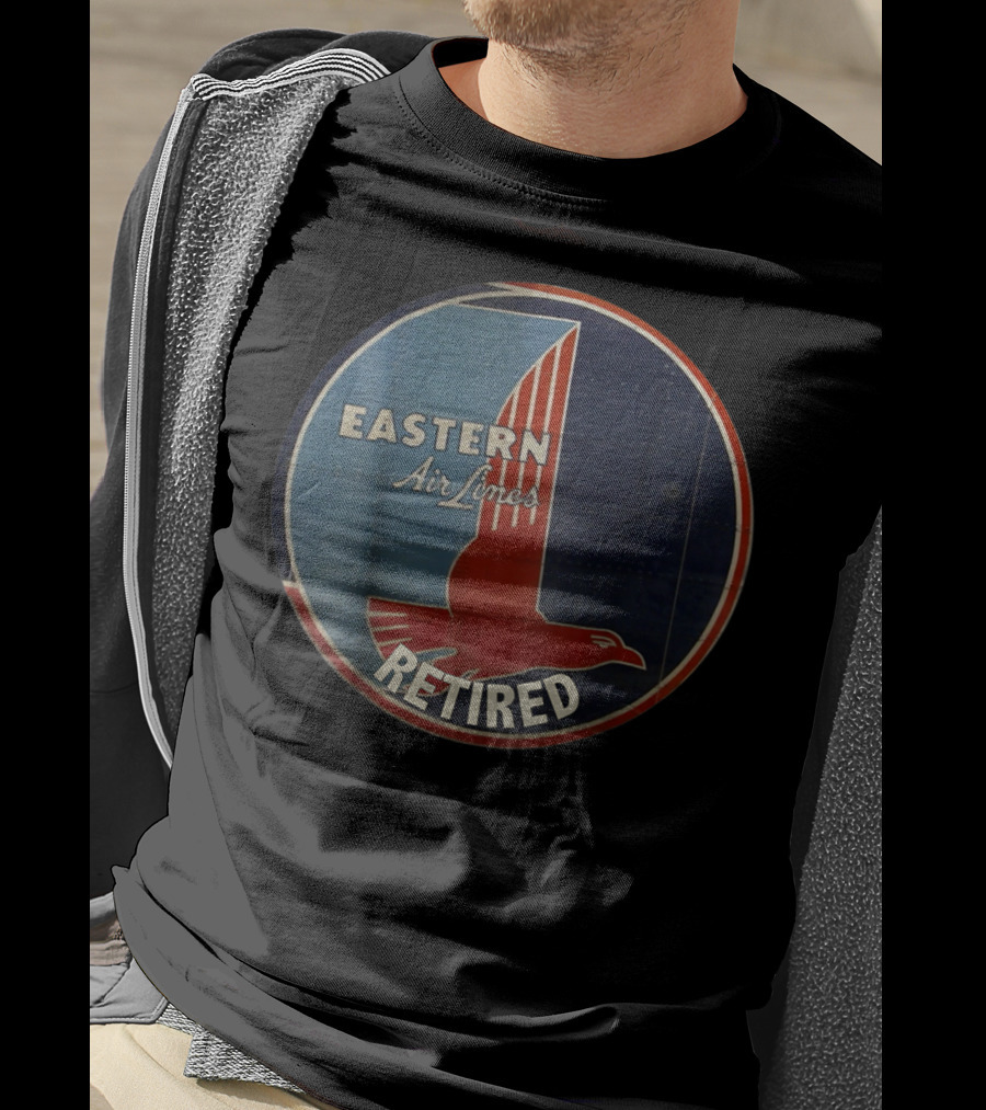 Eastern Air Lines Retired Vintage Logo Red And Blue Eagle Emblem T-Shirt