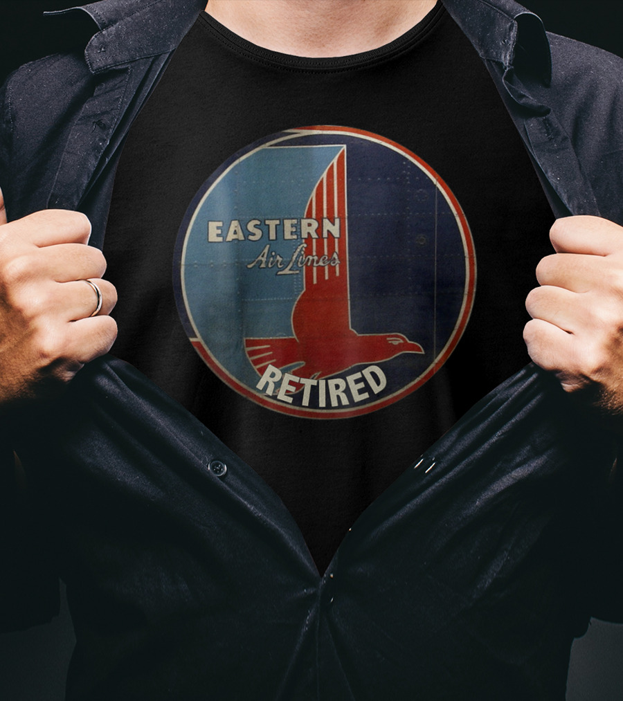 Eastern Air Lines Retired Vintage Logo Red And Blue Eagle Emblem T-Shirt