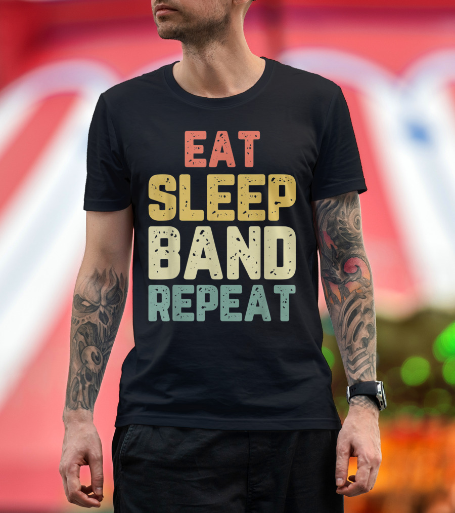 Eat Sleep Band Repeat Marching Funny Director T-Shirt