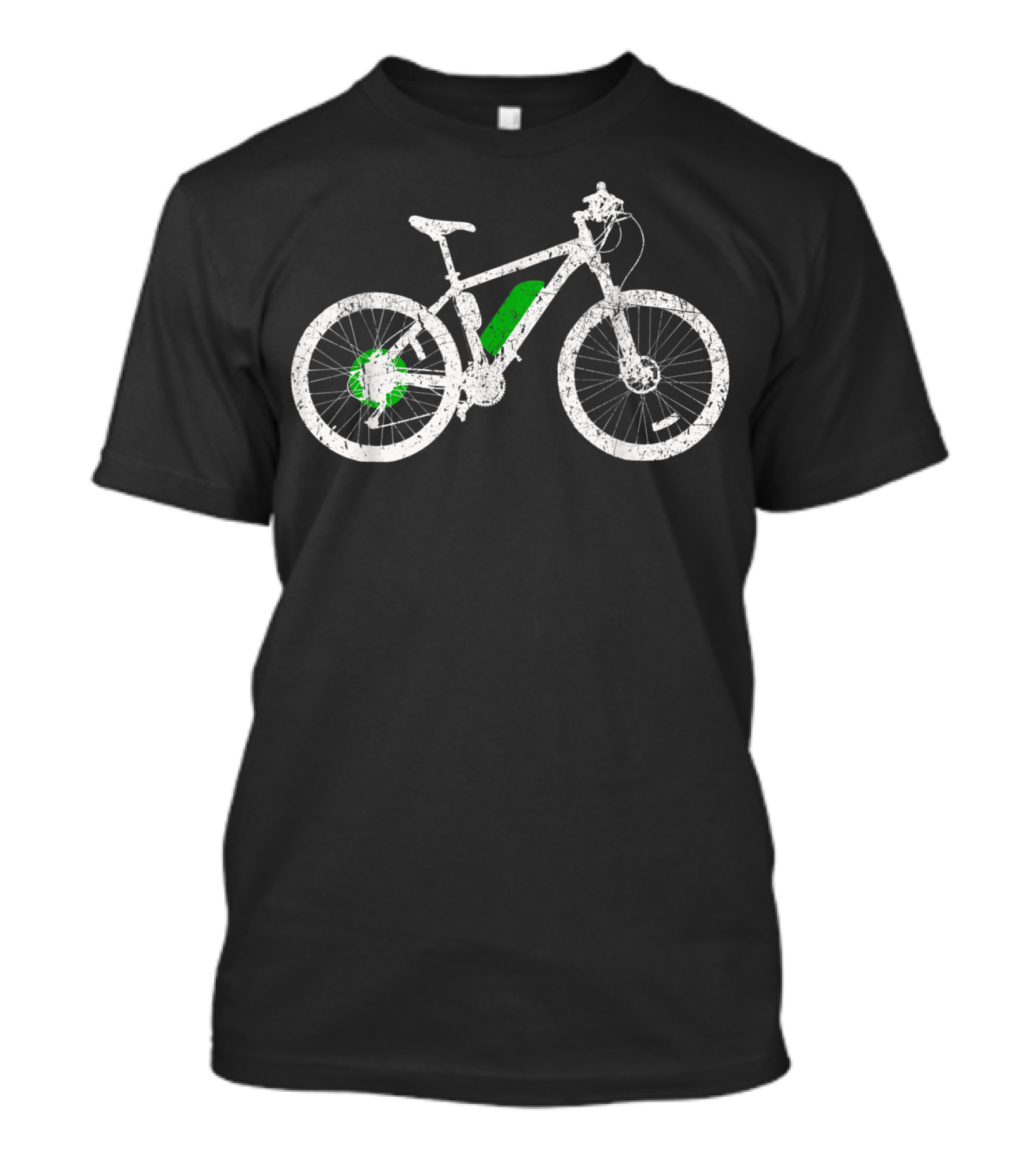 Ebike Electric Bicycle And Pedelec Cycle Green Accents T-Shirt
