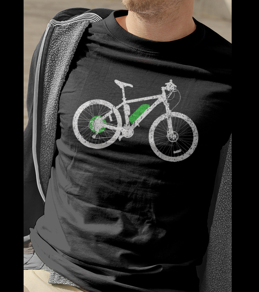 Ebike Electric Bicycle And Pedelec Cycle Green Accents T-Shirt