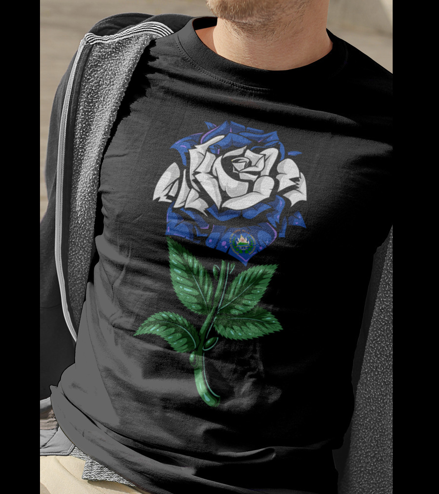 El Salvador Flag Rose Salvadoran T-Shirt