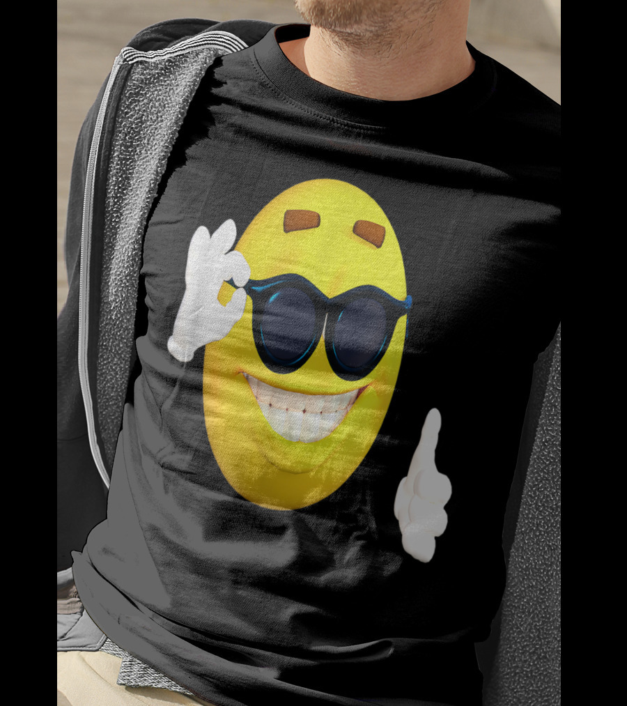 Emoji Thumbs Up Shades Happy Face Yellow Okay Sign T-Shirt