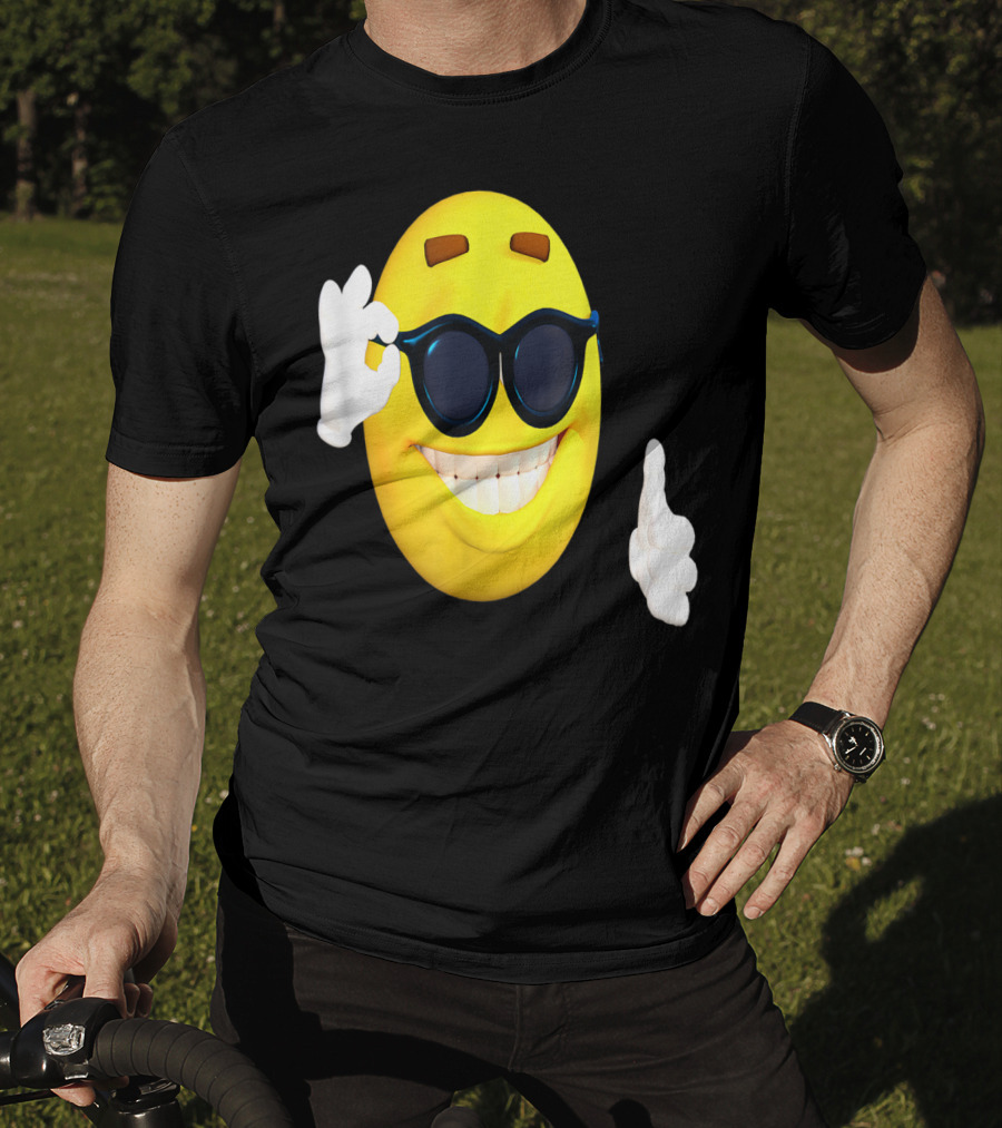 Emoji Thumbs Up Shades Happy Face Yellow Okay Sign T-Shirt