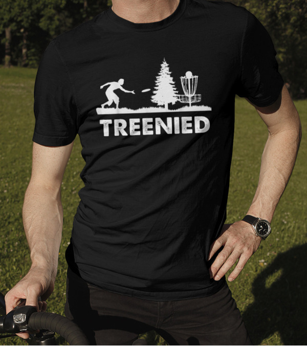Treenied Frisbee Denied By Tree Disc Golf Scene T-Shirt