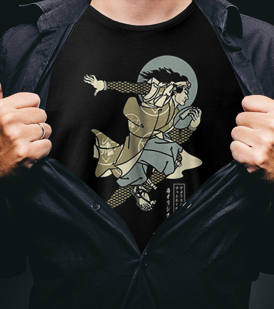 Funny American Football Samurai Running With Ball Japan T-Shirt