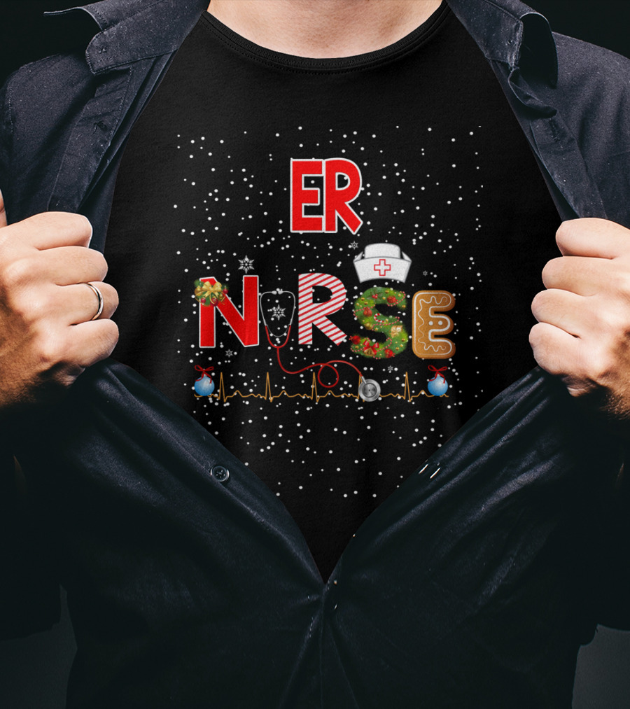 ER Nurse Christmas Festive T-Shirt
