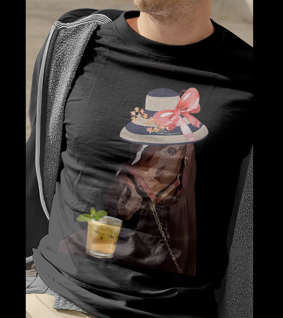 Dapper Horse With Hat And Mint Julep At Funny Derby Party T-Shirt