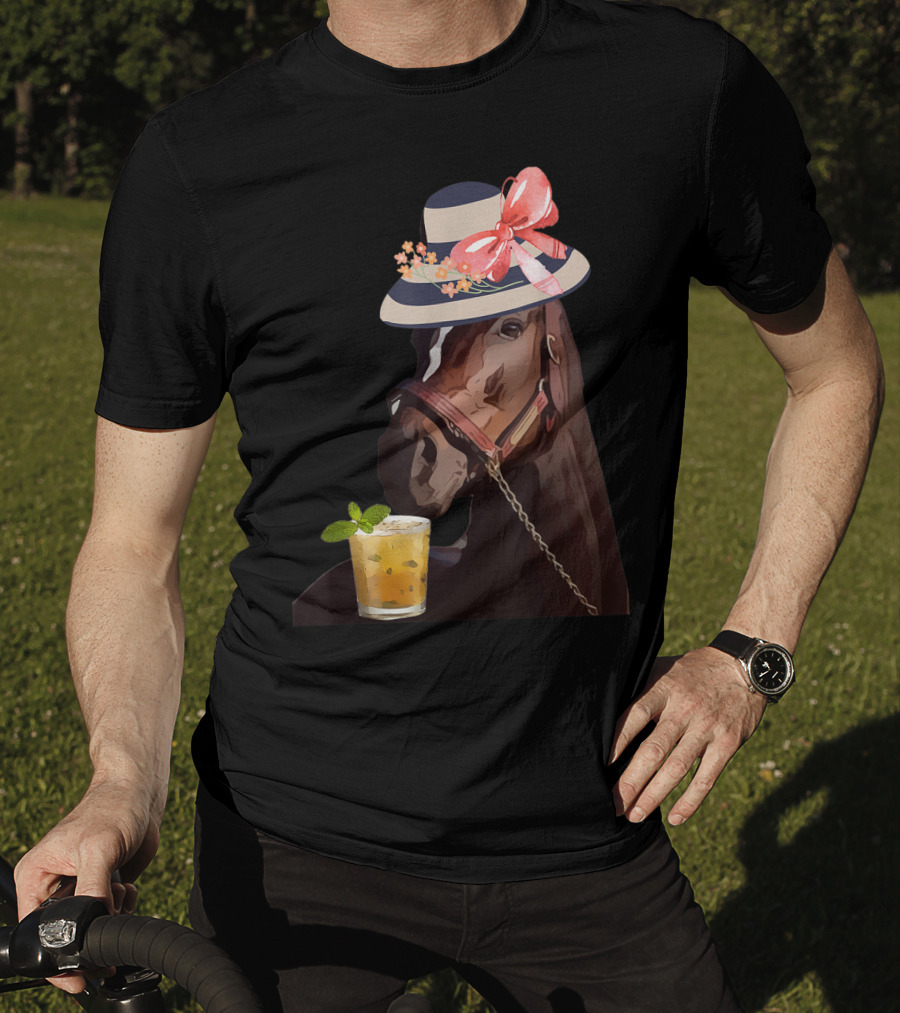 Dapper Horse With Hat And Mint Julep At Funny Derby Party T-Shirt