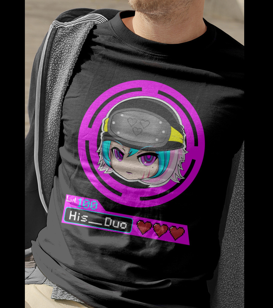 Lvl 100 His Duo Gamer Couples Hearts T-Shirt