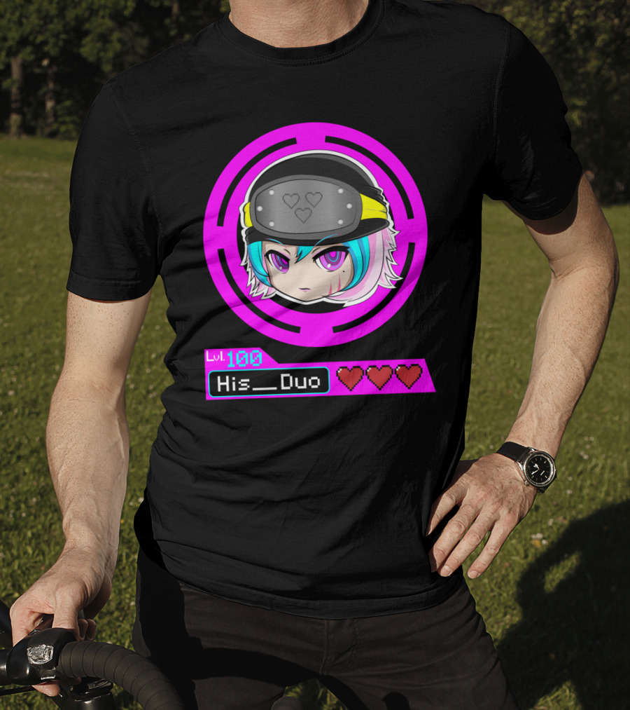 Lvl 100 His Duo Gamer Couples Hearts T-Shirt