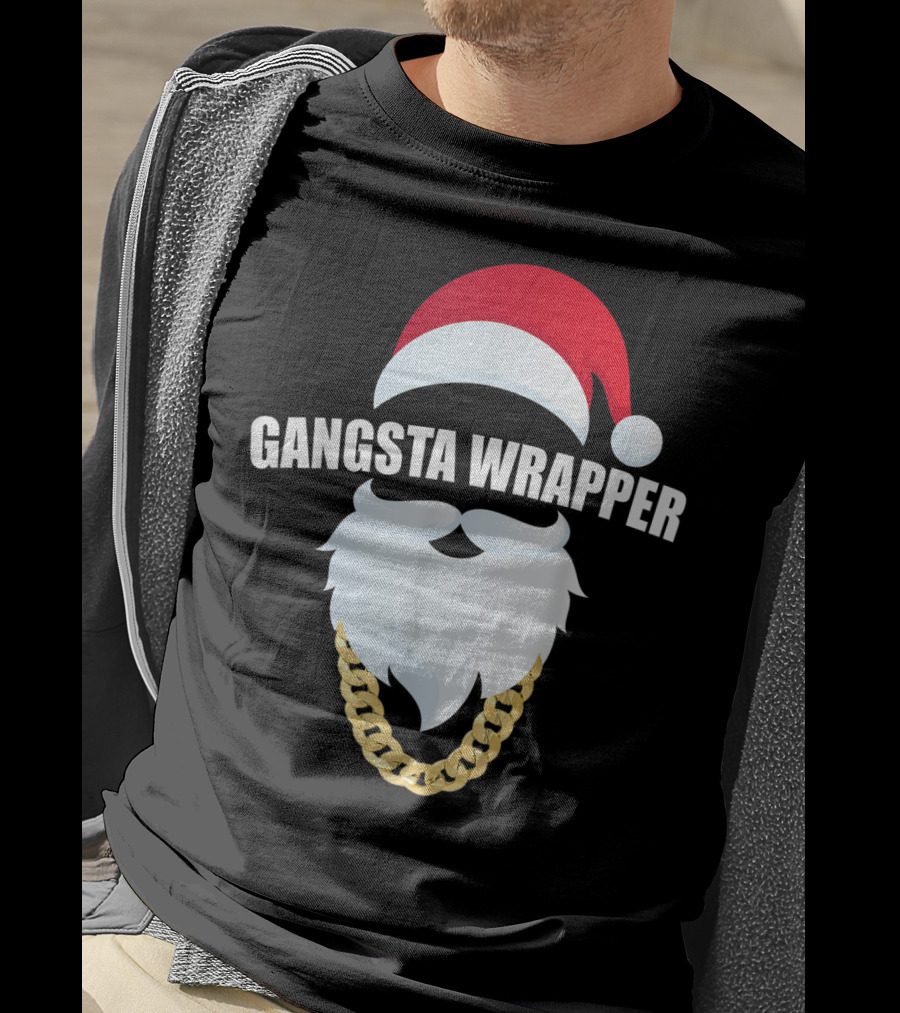 Gangsta Wrapper Santa Hat Beard Chain T-Shirt