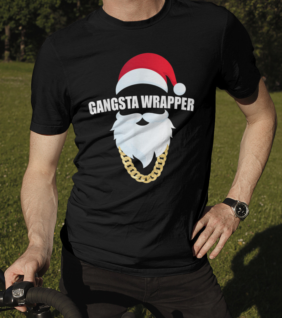 Gangsta Wrapper Santa Hat Beard Chain T-Shirt