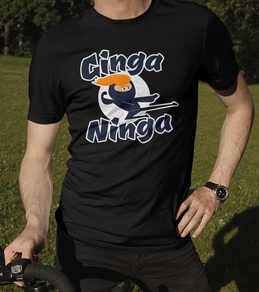 Ginga Ninja Funny Redhead Ninja Kick Action T-Shirt