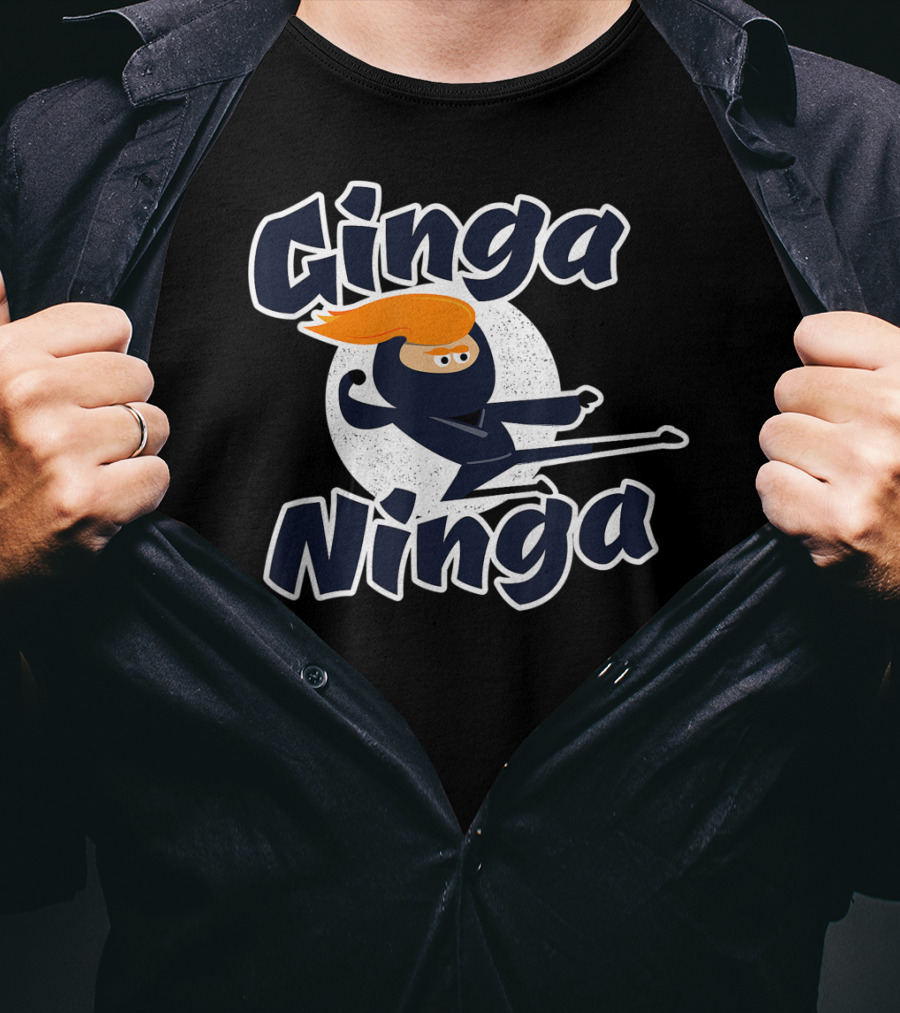 Ginga Ninja Funny Redhead Ninja Kick Action T-Shirt