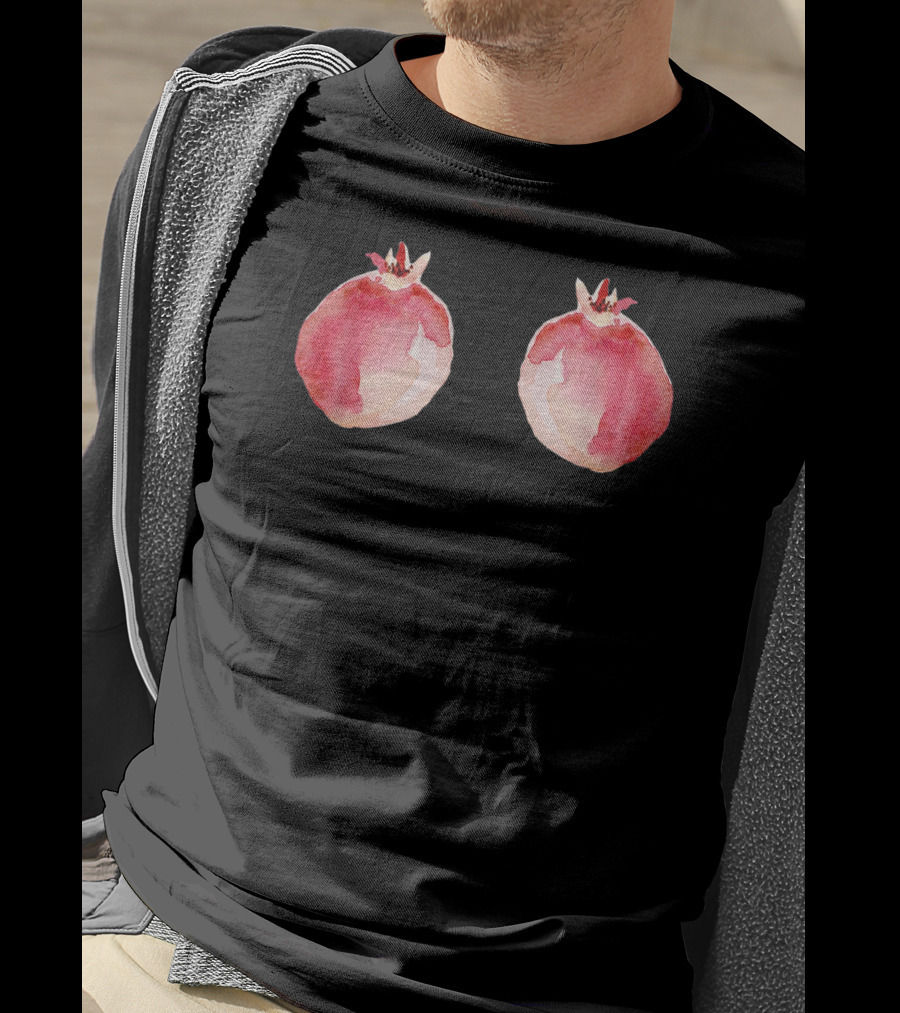 Hanging Pomegranates Watercolor Duo T-Shirt