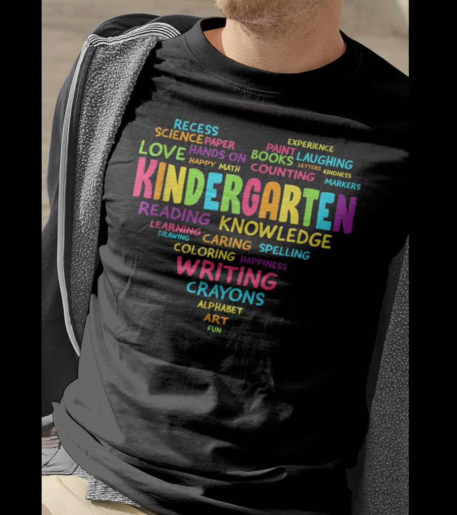 Heart Kindergarten Reading Writing Knowledge Recess Science Art Fun T-Shirt