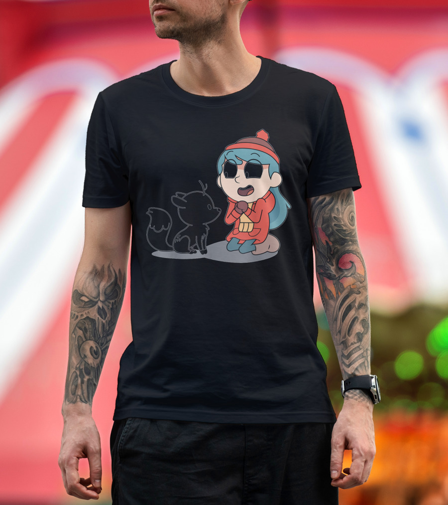 Hilda and Twig Sitting Joyfully in Winter Wear T-Shirt