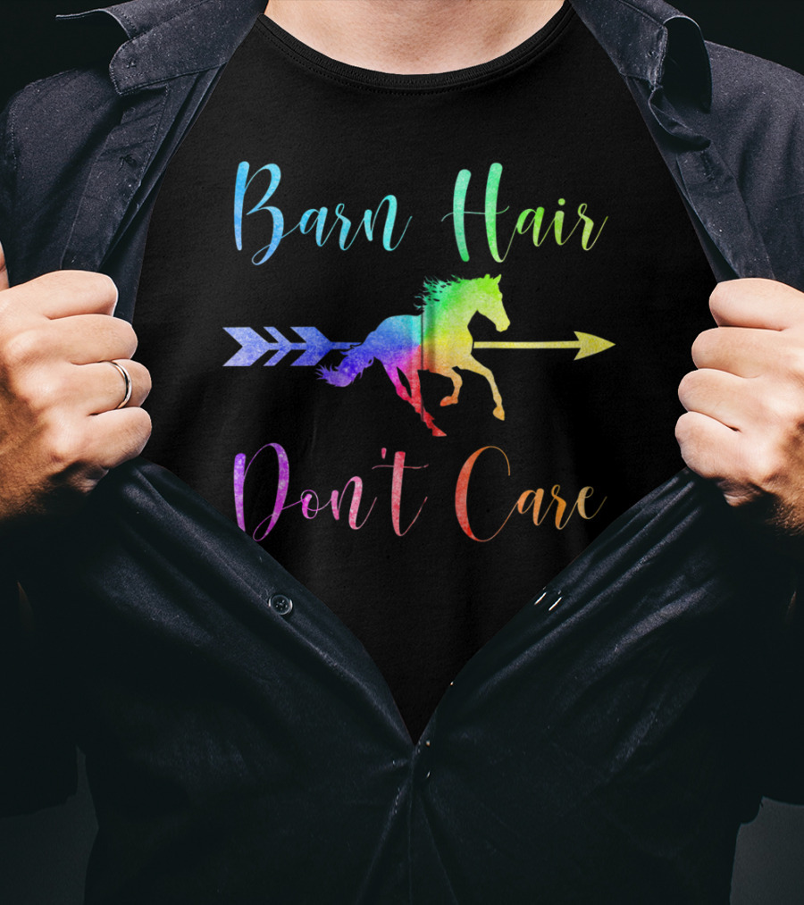 Barn Hair Don't Care Rainbow Horse Arrow T-Shirt