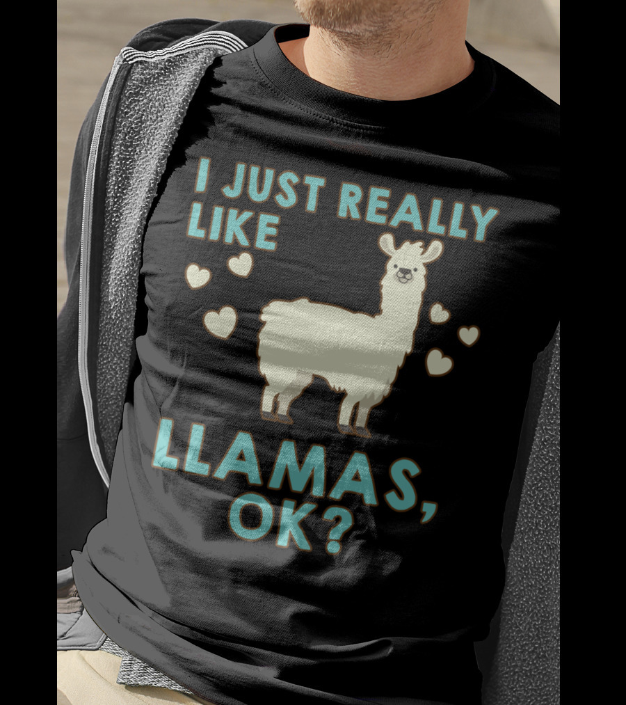 I Just Really Like Llamas OK Hearts Love T-Shirt