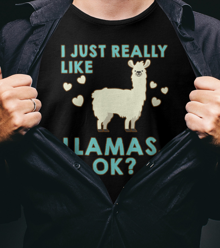 I Just Really Like Llamas OK Hearts Love T-Shirt