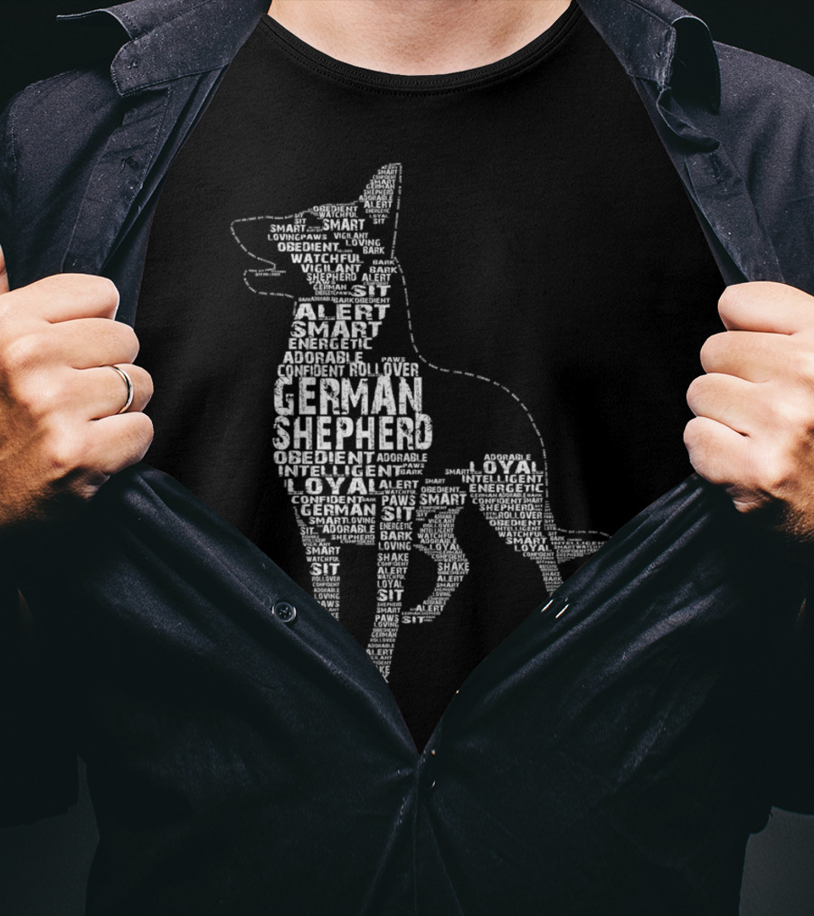 I Love My German Shepherd Dog Mom Alert Smart Loyal Obedient Energetic Confident T-Shirt