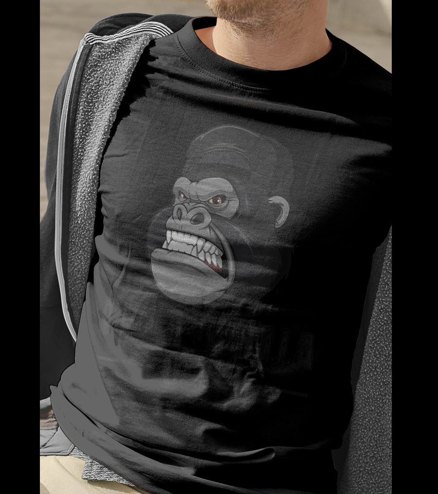 I'm A Gorilla Duh Grinning Gorilla Head In Black Cap T-Shirt