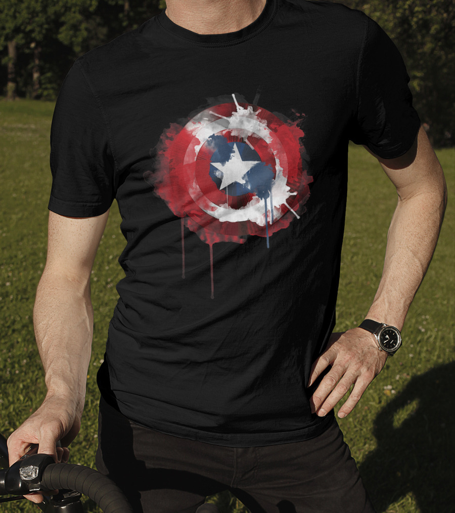 Captain America Avengers Shield Marvel Iconic Emblem T-Shirt