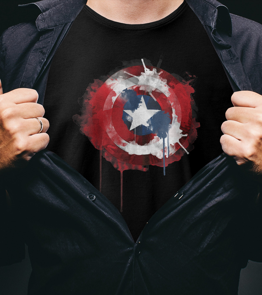 Captain America Avengers Shield Marvel Iconic Emblem T-Shirt