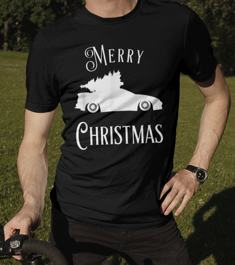Merry Christmas Tree On Lowered Car T-Shirt