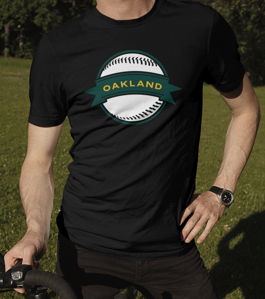 Retro Oakland Baseball Oak Home Game Iconic Baseball Badge T-Shirt