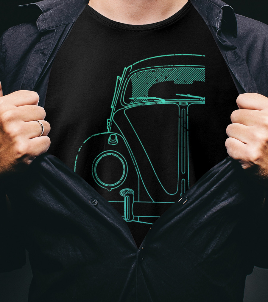 Roughed Modified Classic Beetle Front Sketch T-Shirt