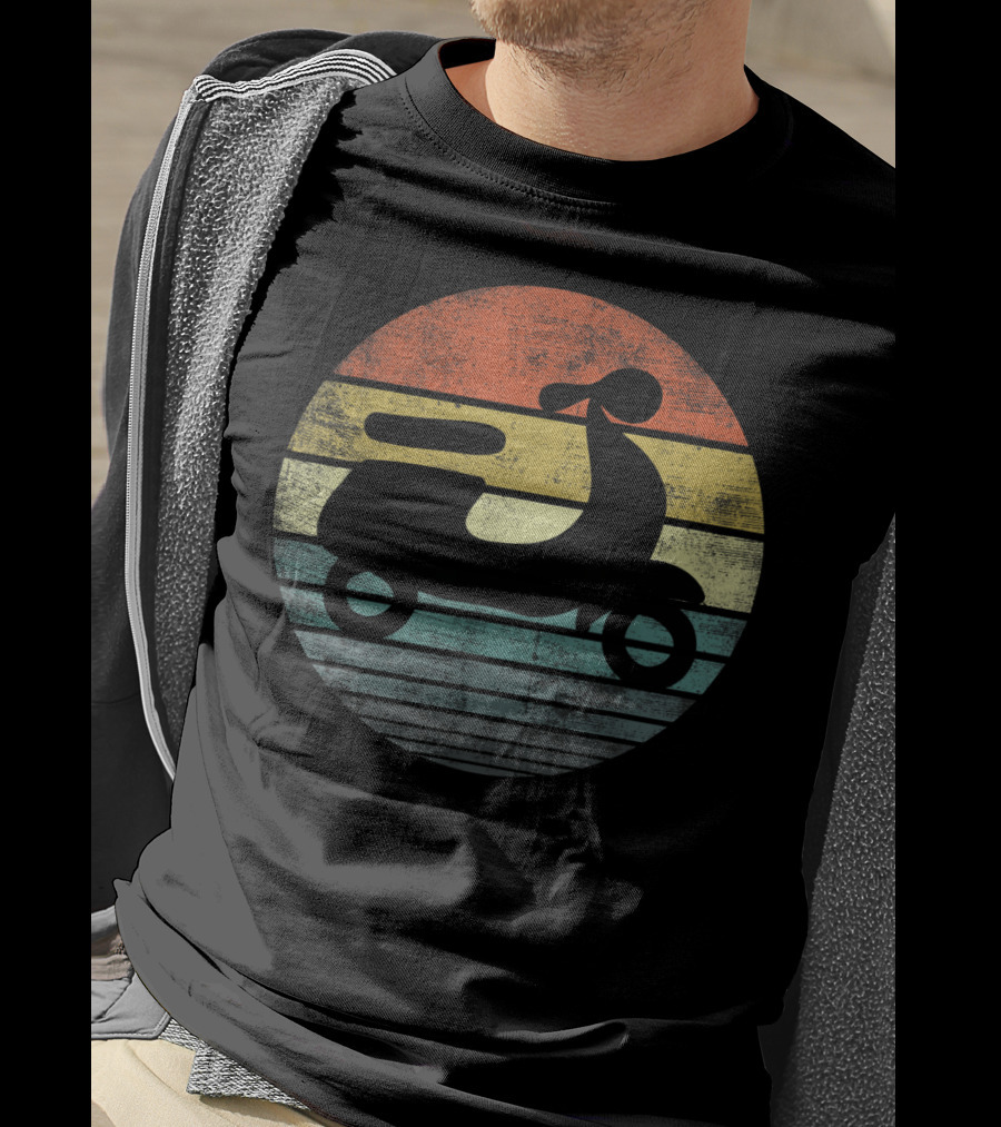 Scooter Driver Retro Sunset Vintage T-Shirt