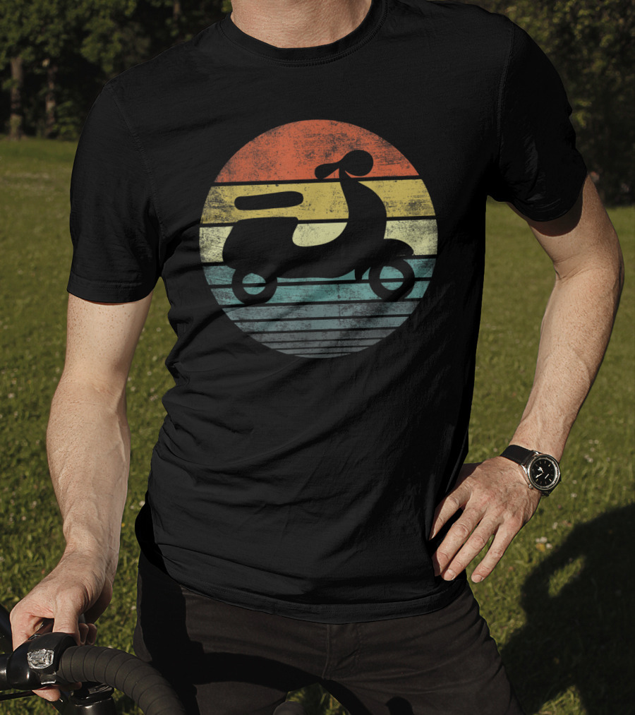 Scooter Driver Retro Sunset Vintage T-Shirt