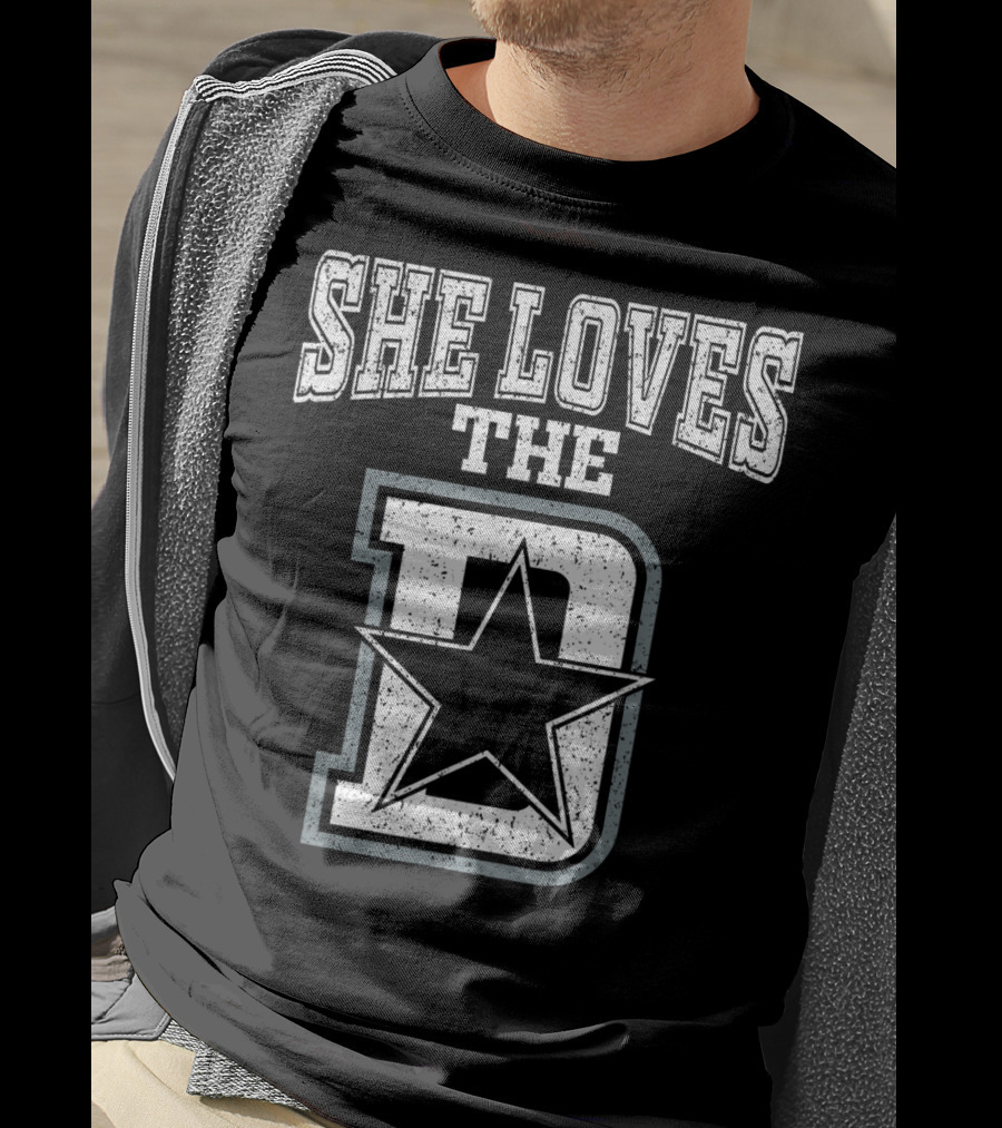 She Loves The D Dallas Texas City Funny 4D Star T-Shirt