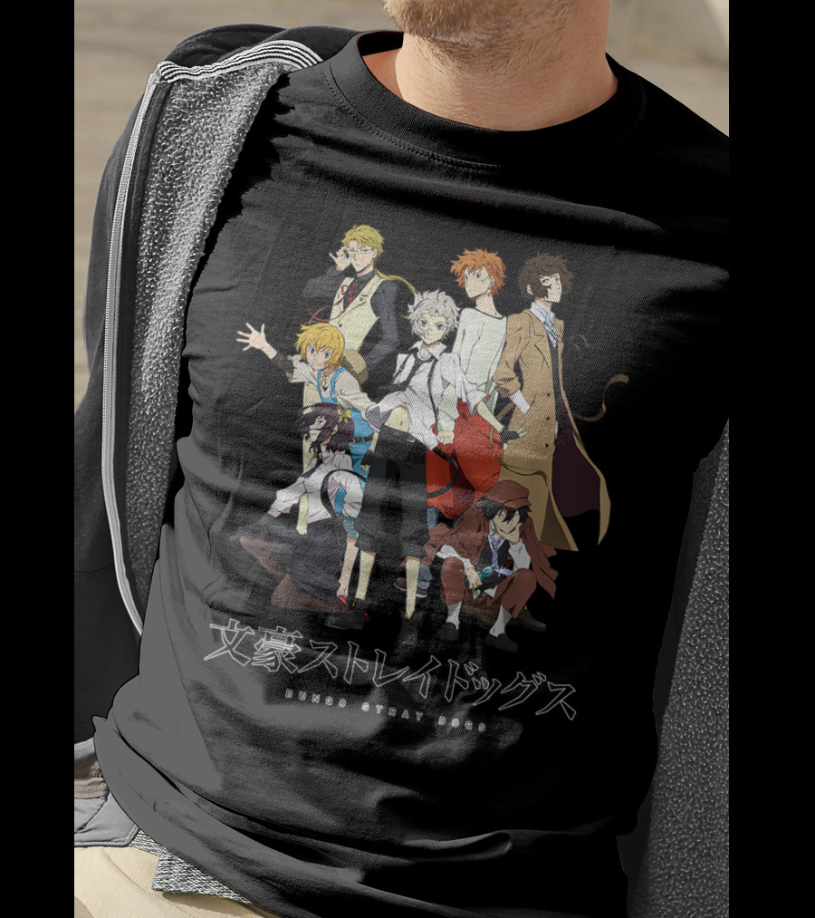 Bungo Stray Dogs Anime Characters Group T-Shirt