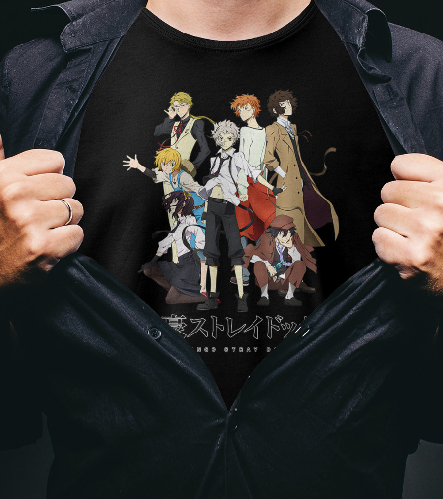 Bungo Stray Dogs Anime Characters Group T-Shirt