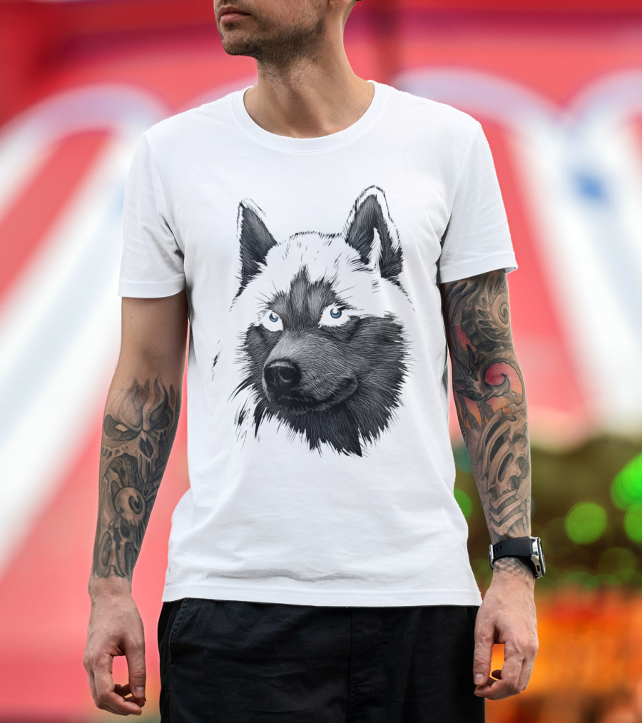 Classic Blue-Eyed Siberian Husky Lover T-Shirt