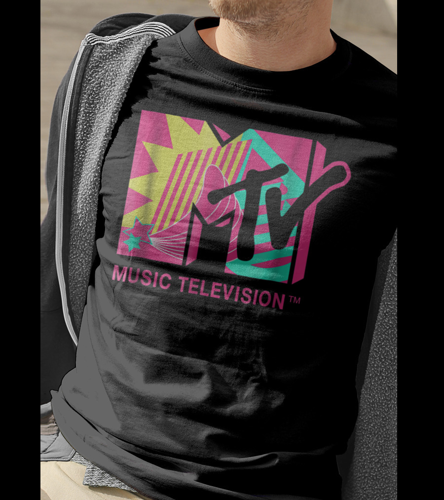 MTV Music Television Retro Pink And Teal T-Shirt