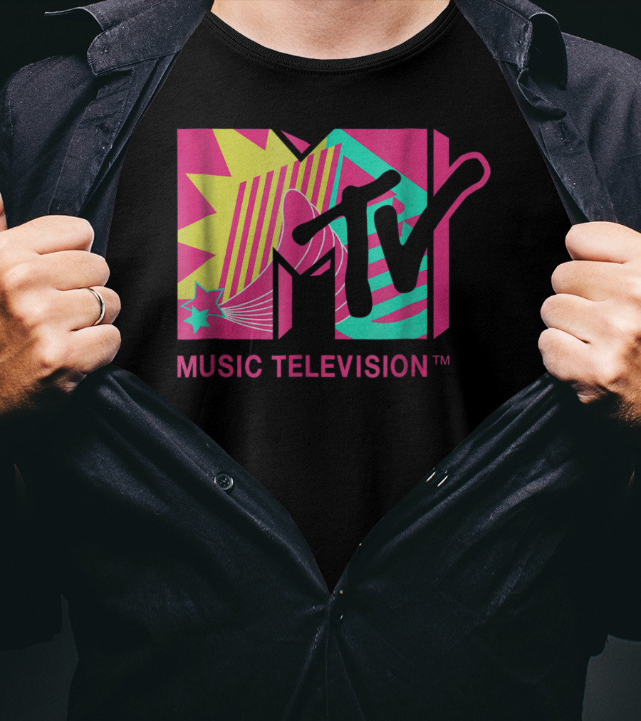 MTV Music Television Retro Pink And Teal T-Shirt