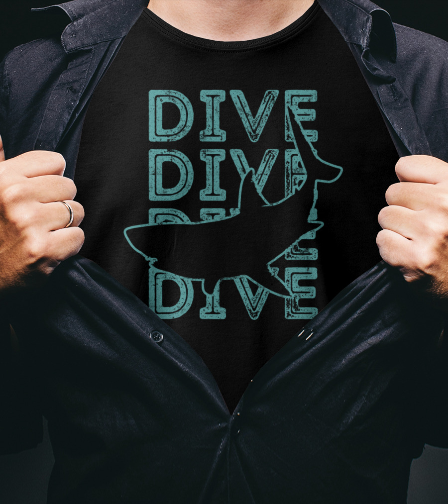 Dive Shark Dive Dive Dive Future Marine Biologist Ocean Life T-Shirt