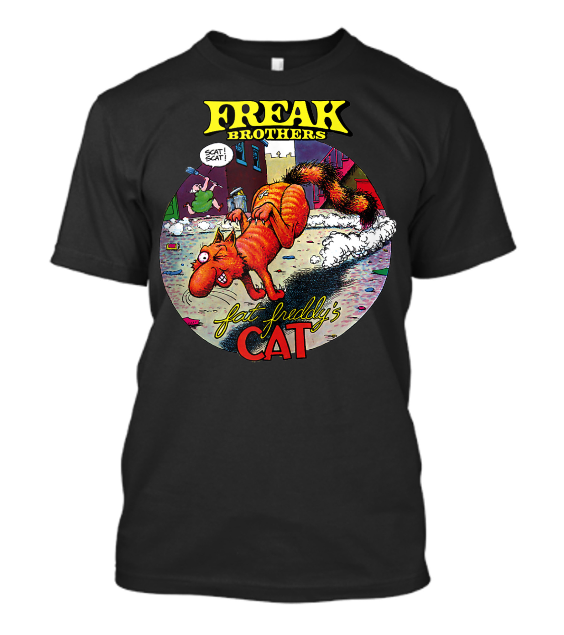 Fat Freddy's Cat Freak Brothers Scat Street Comic Scene T-Shirt